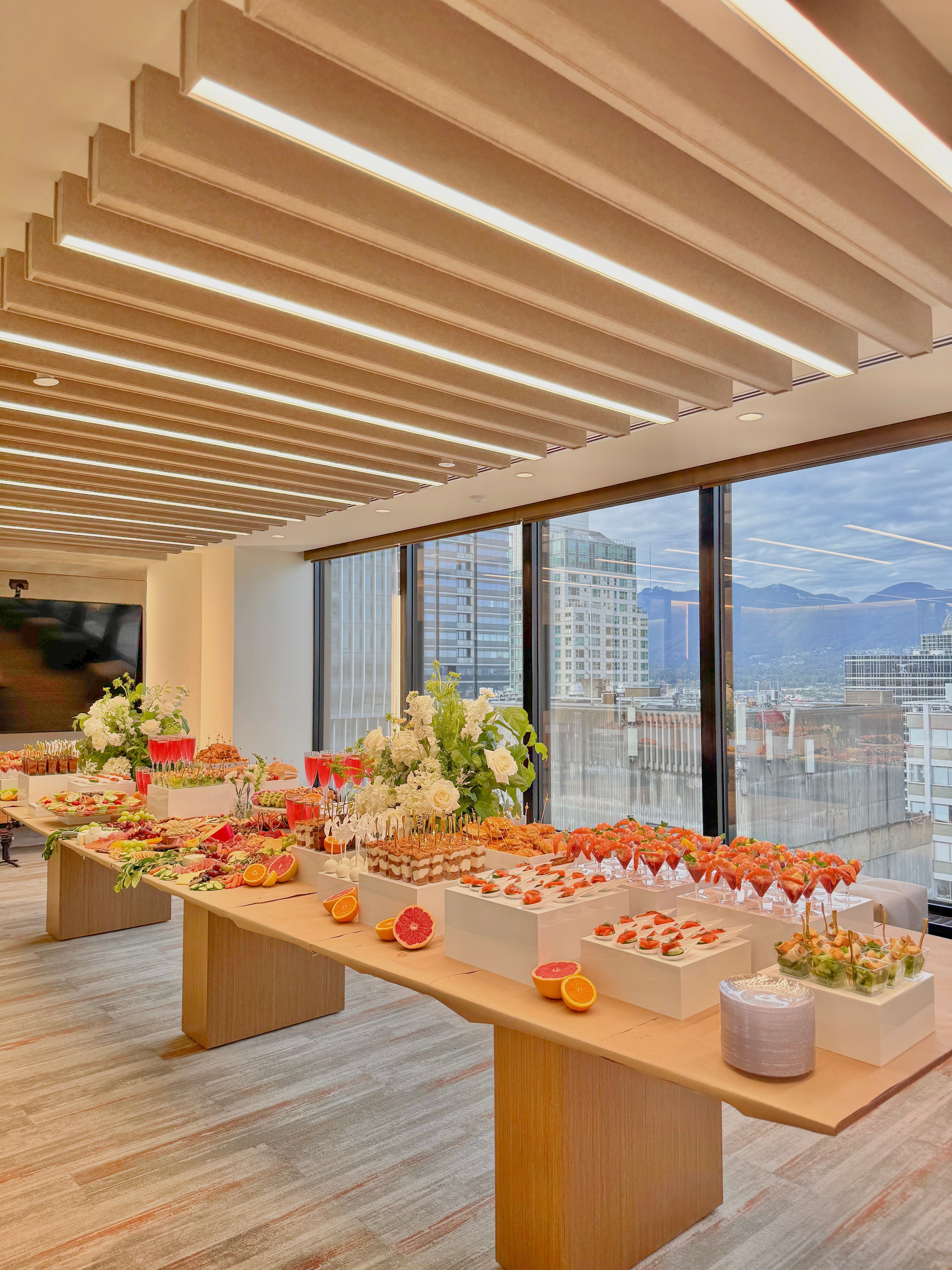 Office Grand Opening Catering in Downtown Vancouver – Luxe Bites Catering & Floral Magic