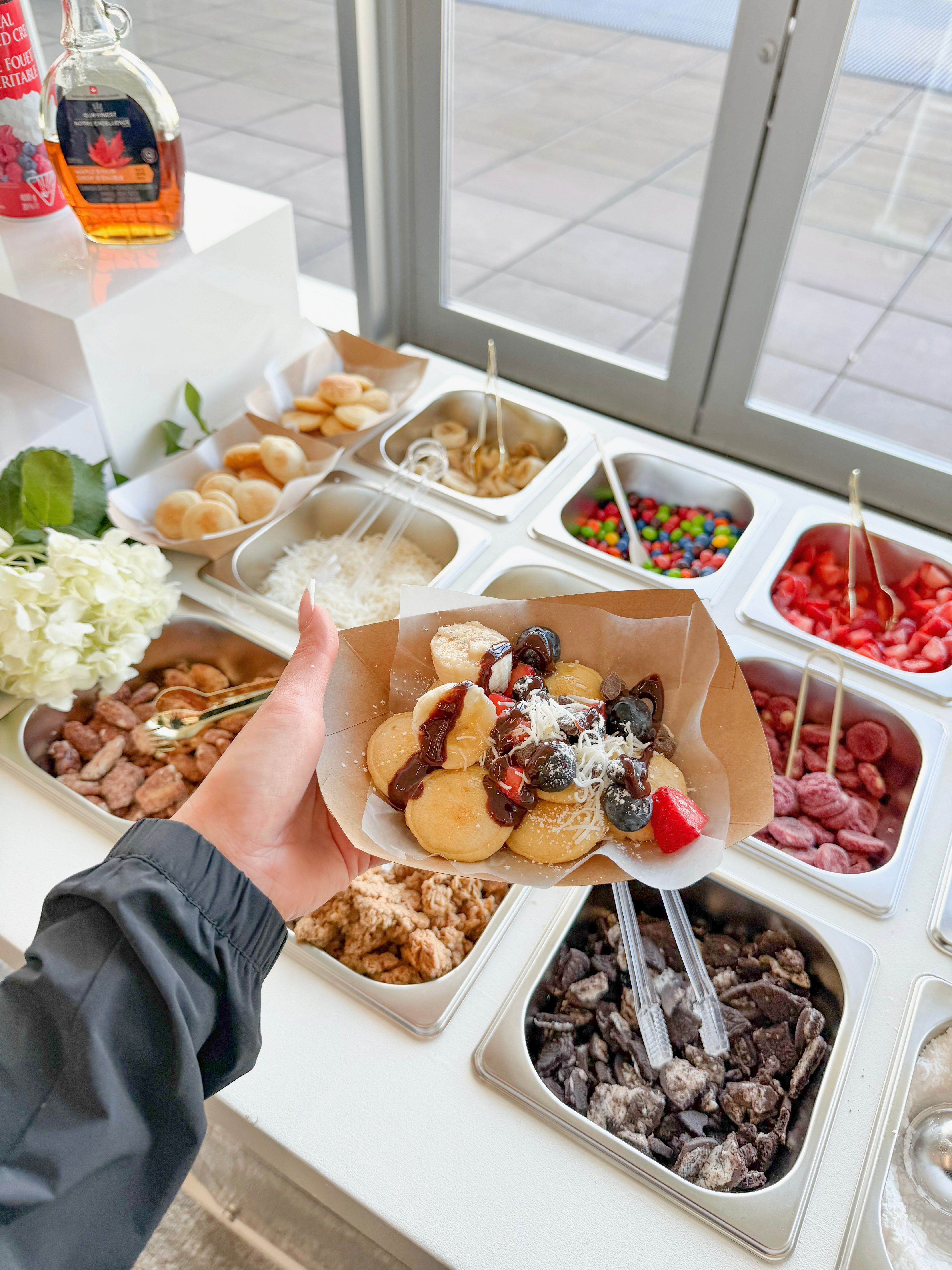 Mini pancake bar catering baby shower Surrey Vancouver 